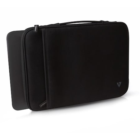 V7 NOTEBOOK CARRYING CASES 13.3 In. Ultrabook Sleeve Case with Handle Extra Pocket, Black CSE4-BLK-9N